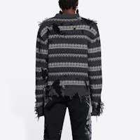 발렌시아가 울 페어아일 패치 스웨터 '그레이/멀티컬러' 663872 T1609 6484 Shop 발렌시아가 울 페어아일 패치 스웨터 '그레이/멀티컬러' 663872 T1609 6484