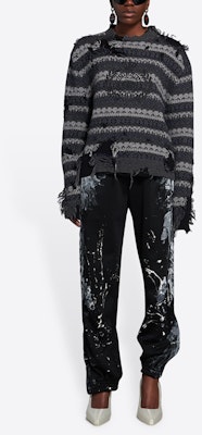 Balenciaga Wool Farisle Patch Sweater 'Grey/Multicolor' Details for Balenciaga Wool Farisle Patch Sweater 'Grey/Multicolor'