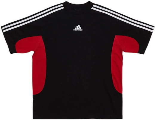 Balenciaga x Adidas Logo Print Striped Trim Crewneck T-Shirt Black. 712401TNVA61003 Order Balenciaga x Adidas Logo Print Striped Trim Crewneck T-Shirt Black. 712401TNVA61003