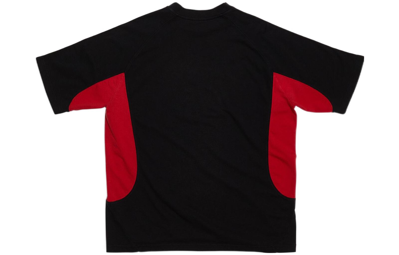 Lookbook Balenciaga x Adidas  Logo Print Striped Trim Crewneck T-Shirt Black. 712401TNVA61003