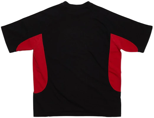 Balenciaga x Adidas Logo Print Striped Trim Crewneck T-Shirt Black. 712401TNVA61003 Lookbook Balenciaga x Adidas Logo Print Striped Trim Crewneck T-Shirt Black. 712401TNVA61003