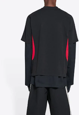 Balenciaga x Adidas Logo Print Striped Trim Crewneck T-Shirt Black. 712401TNVA61003 Purchase Balenciaga x Adidas Logo Print Striped Trim Crewneck T-Shirt Black. 712401TNVA61003