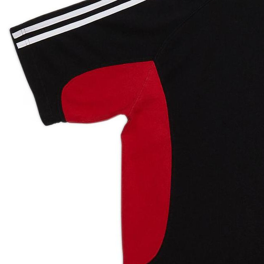 Sizing Balenciaga x Adidas  Logo Print Striped Trim Crewneck T-Shirt Black. 712401TNVA61003