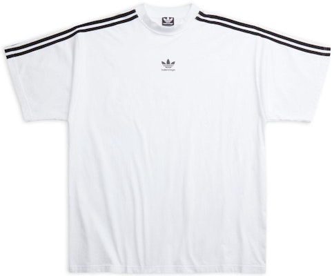 Balenciaga x Adidas Logo Print Tee White - Relaxed Fit, Three Stripes. 739101TNVA61156 Buy Balenciaga x Adidas Logo Print Tee White - Relaxed Fit, Three Stripes. 739101TNVA61156