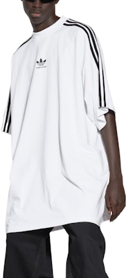 Balenciaga x Adidas Logo Print Tee White - Relaxed Fit, Three Stripes. 739101TNVA61156 Details for Balenciaga x Adidas Logo Print Tee White - Relaxed Fit, Three Stripes. 739101TNVA61156