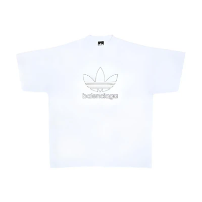 Balenciaga Adidas White Logo Print Relaxed Fit Crewneck T-Shirt 723976TNVN89040
