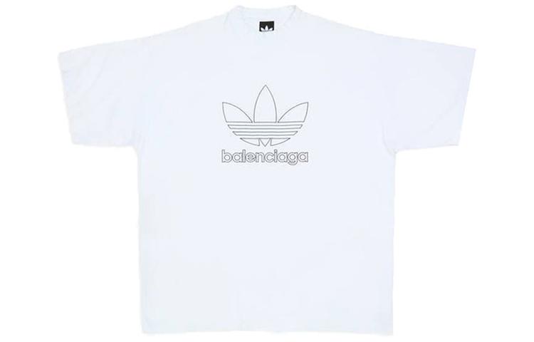 Balenciaga Adidas  White Logo Print Relaxed Fit Crewneck T-Shirt 723976TNVN89040 圖 2