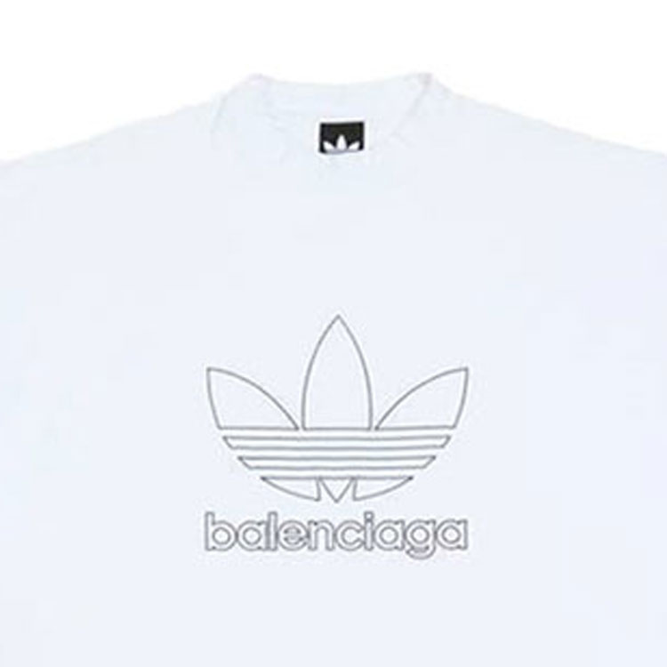 Balenciaga Adidas  White Logo Print Relaxed Fit Crewneck T-Shirt 723976TNVN89040 圖 3