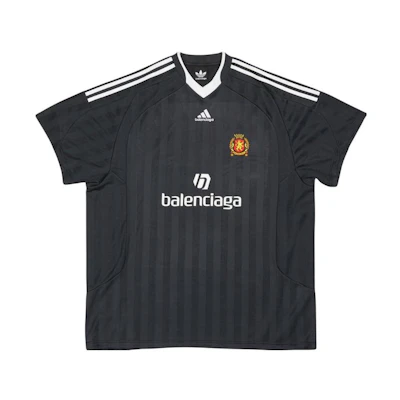 Balenciaga Adidas Black Man Utd Logo Print Raglan Sleeve T-Shirt Regular Fit. 723663TNV131000