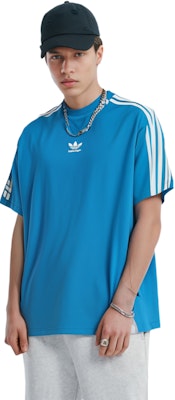 Camiseta Balenciaga x Adidas FW22 Azul Logo 3 Rayas Corte Holgado. 739101TNVA64026 Shop Camiseta Balenciaga x Adidas FW22 Azul Logo 3 Rayas Corte Holgado. 739101TNVA64026