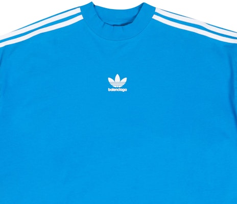 Camiseta Balenciaga x Adidas FW22 Azul Logo 3 Rayas Corte Holgado. 739101TNVA64026 Details for Camiseta Balenciaga x Adidas FW22 Azul Logo 3 Rayas Corte Holgado. 739101TNVA64026