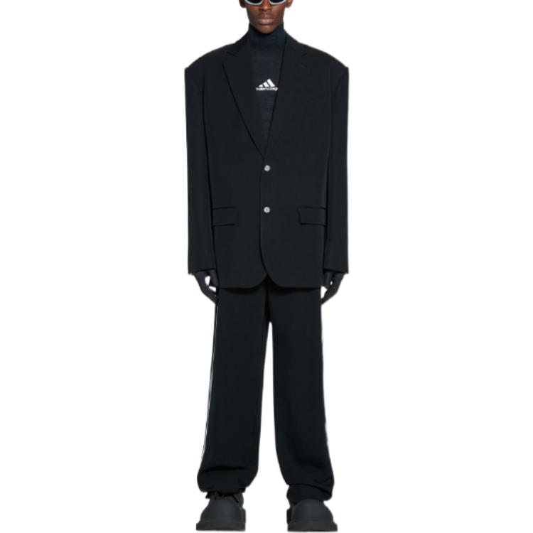 Shop Balenciaga x Adidas FW22 Jaket Blazer Hitam Kolaborasi. 725143TIO481000