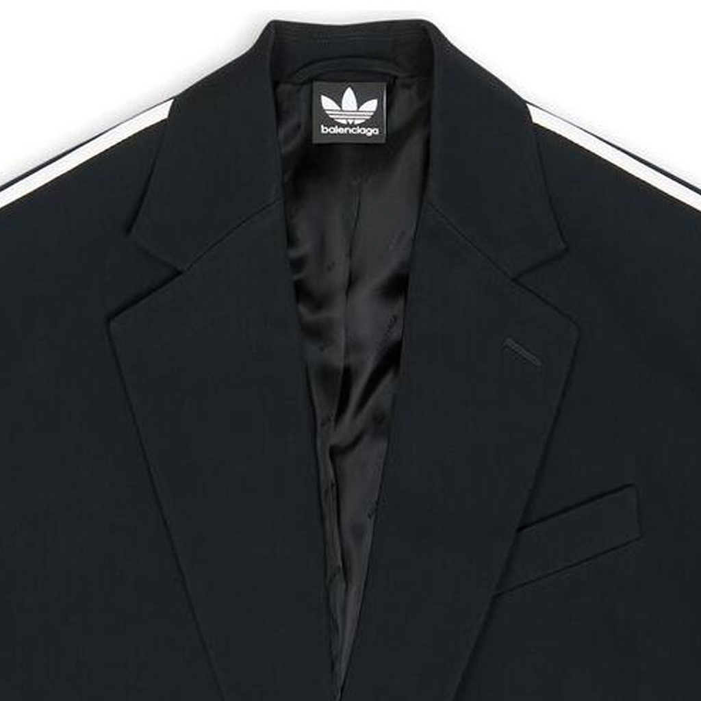 Sizing Balenciaga x Adidas FW22 Jaket Blazer Hitam Kolaborasi. 725143TIO481000