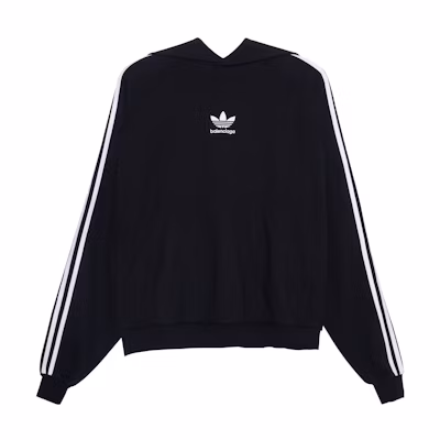 Balenciaga Adidas FW22 Black Striped Logo Print Hoodie Unisex Oversized Fit. 729322TNVN28482