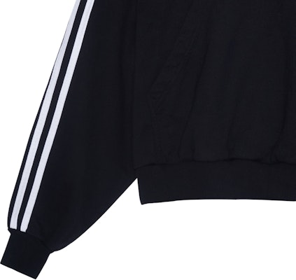 발렌시아가 아디다스 FW22 블랙 스트라이프 로고 프린트 후디 남녀공용 오버핏. 729322TNVN28482 Sizing 발렌시아가 아디다스 FW22 블랙 스트라이프 로고 프린트 후디 남녀공용 오버핏. 729322TNVN28482