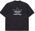 Order Balenciaga x adidas FW22 刺繡標誌寬鬆版型黑色男士T恤 723976TNVN81070