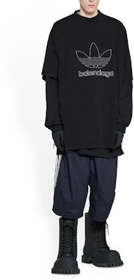 Balenciaga x adidas FW22 刺繡標誌寬鬆版型黑色男士T恤 723976TNVN81070 Purchase Balenciaga x adidas FW22 刺繡標誌寬鬆版型黑色男士T恤 723976TNVN81070