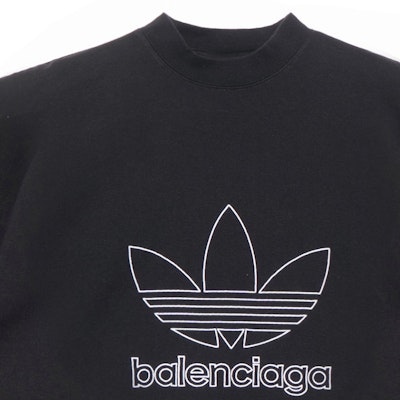 Balenciaga x adidas FW22 刺繡標誌寬鬆版型黑色男士T恤 723976TNVN81070 Cheap Balenciaga x adidas FW22 刺繡標誌寬鬆版型黑色男士T恤 723976TNVN81070