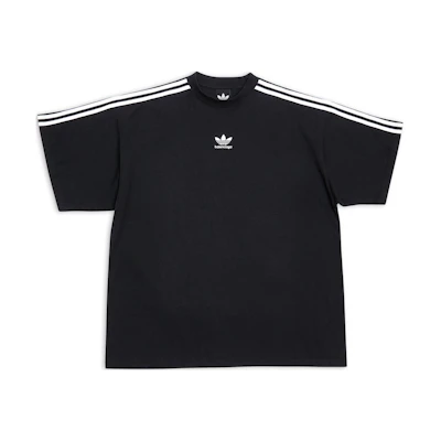 Balenciaga adidas FW22 Logo Print Black Oversized T-Shirt. 739101TNVA68482
