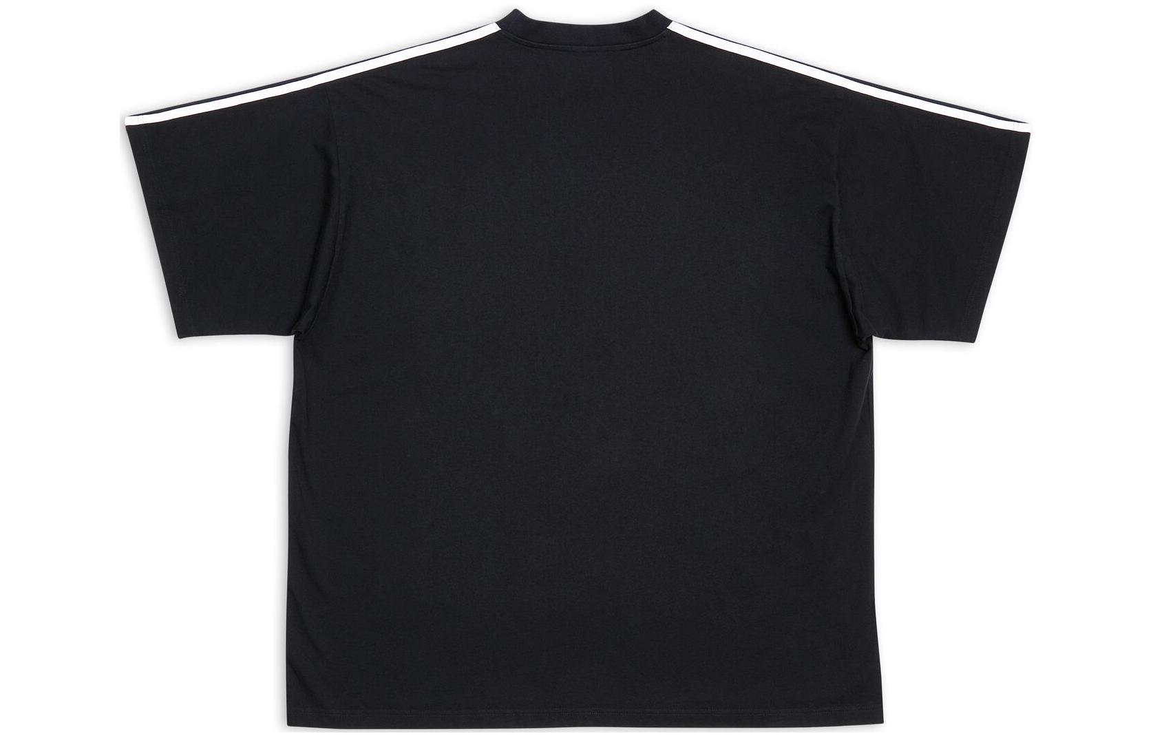 Lookbook Balenciaga x adidas FW22 Logo Print Black Oversized  T-Shirt. 739101TNVA68482
