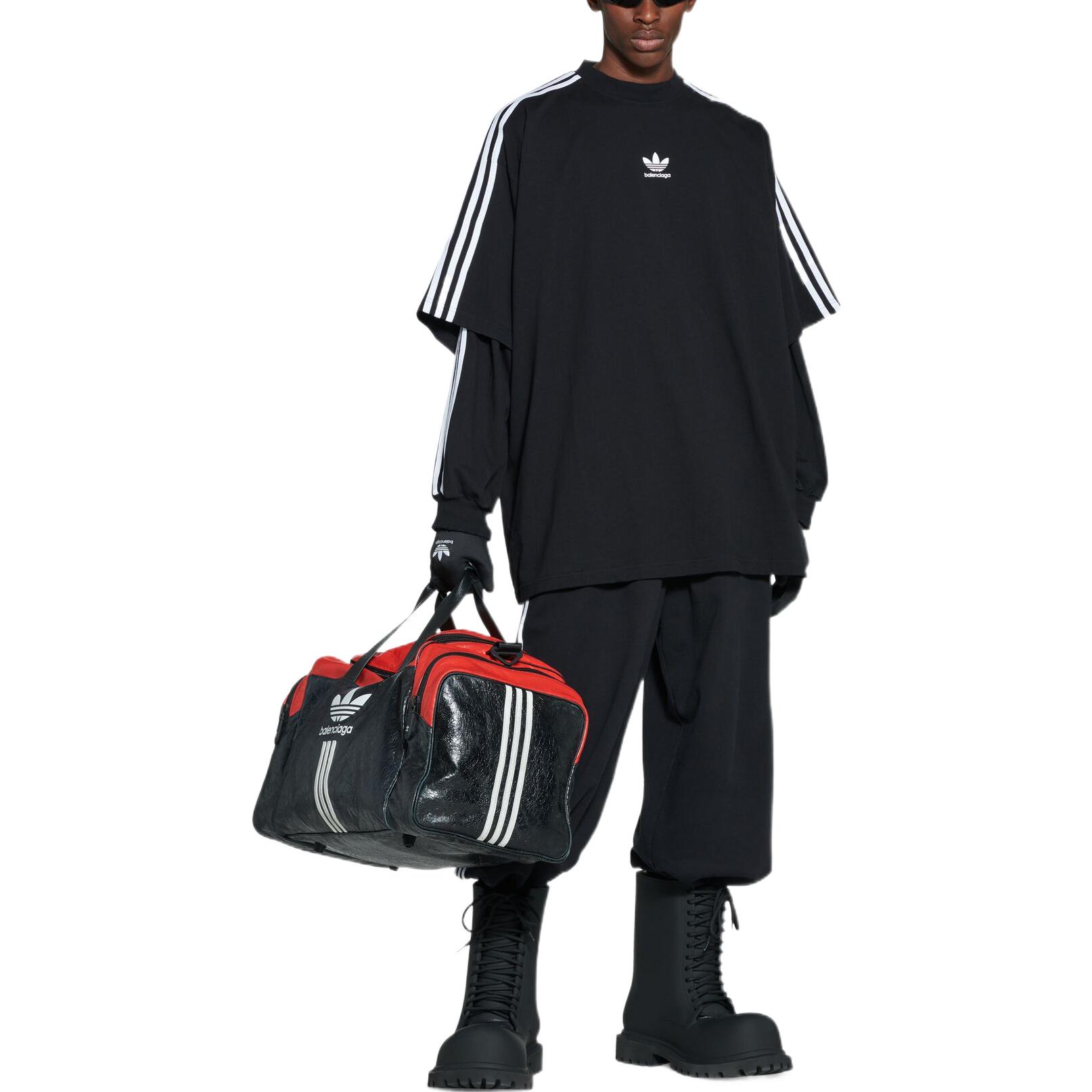 Purchase Balenciaga x adidas FW22 Logo Print Black Oversized  T-Shirt. 739101TNVA68482