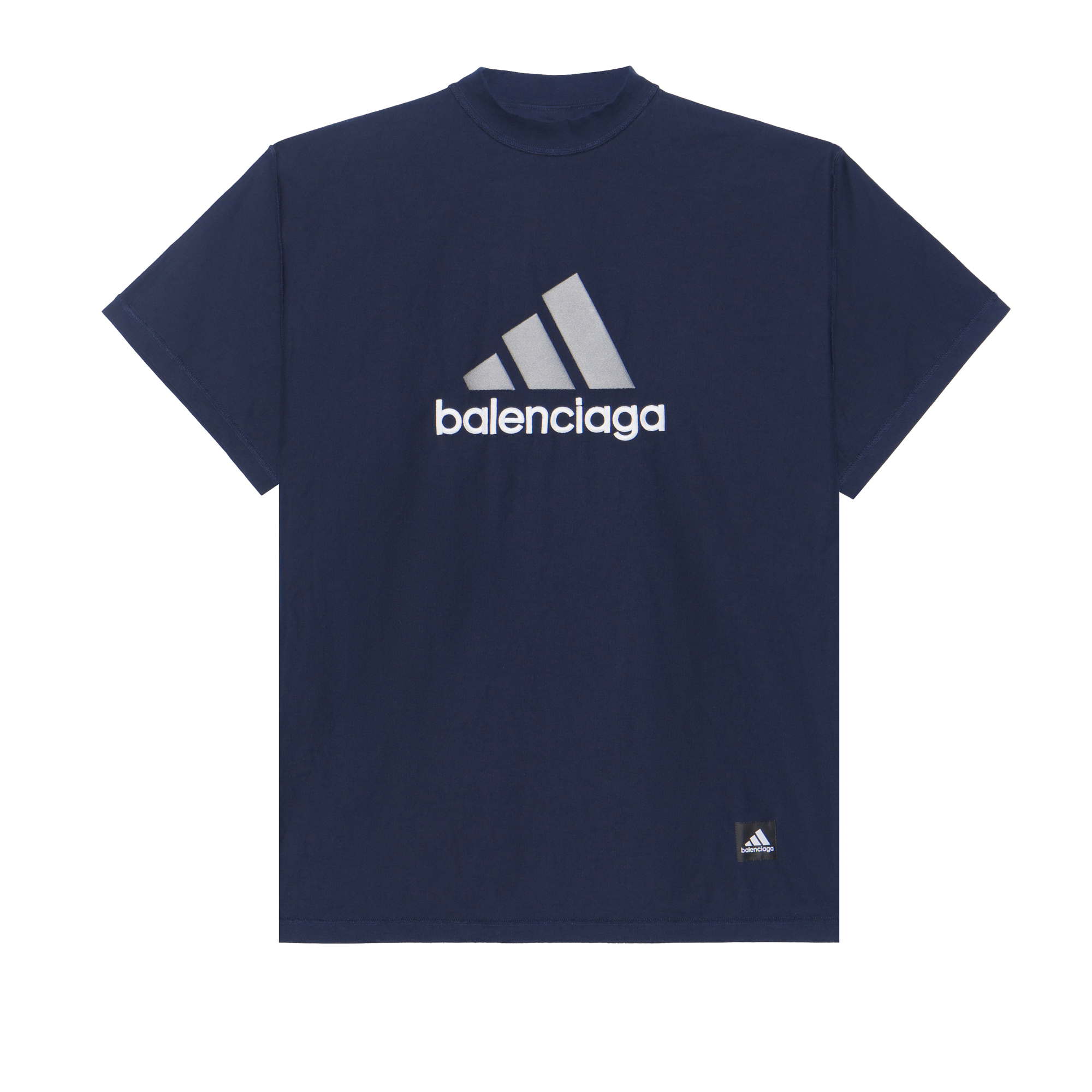 Balenciaga adidas FW22 Logo Print Oversized Black Unisex T-Shirt. 731769TNVA64356