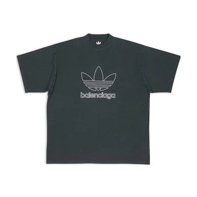 Balenciaga Adidas FW22 Logo Print Unisex Loose Fit T-Shirt in Dark Green. 723976TNVN83775