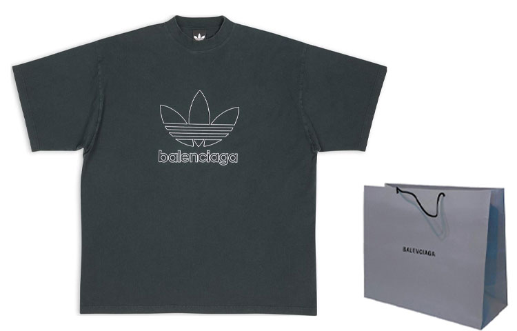 Balenciaga Adidas FW22 Logo Print Unisex Loose Fit T-Shirt in Dark Green. 723976TNVN83775 圖 4