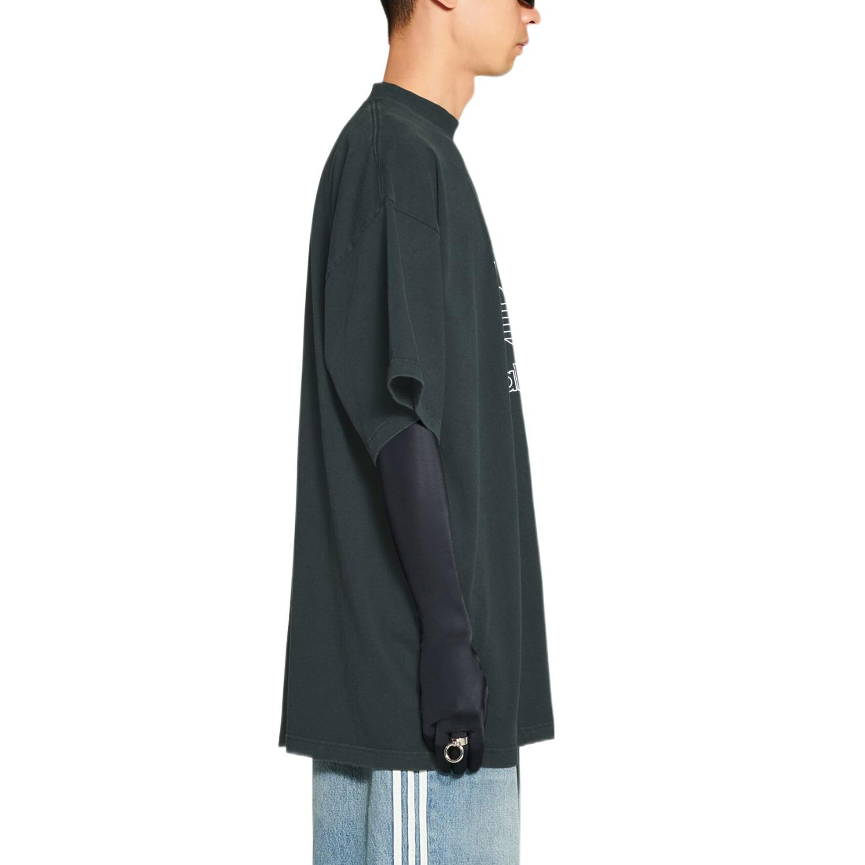 Balenciaga Adidas FW22 Logo Print Unisex Loose Fit T-Shirt in Dark Green. 723976TNVN83775 圖 7