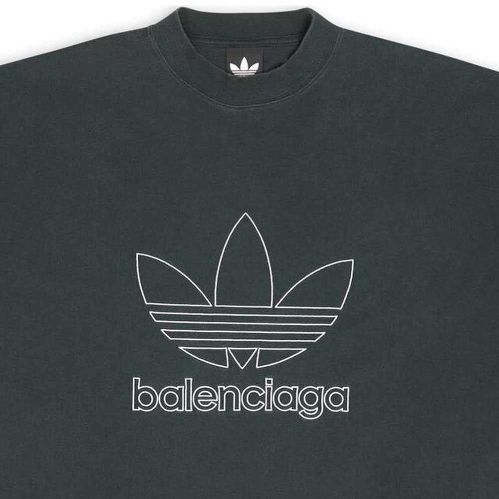 Balenciaga Adidas FW22 Logo Print Unisex Loose Fit T-Shirt in Dark Green. 723976TNVN83775 圖 8