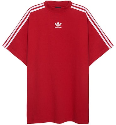 巴黎世家 x 阿迪达斯 FW22 红色三条纹Logo印花宽松版男士T恤 739101TNVA66542 Order 巴黎世家 x 阿迪达斯 FW22 红色三条纹Logo印花宽松版男士T恤 739101TNVA66542