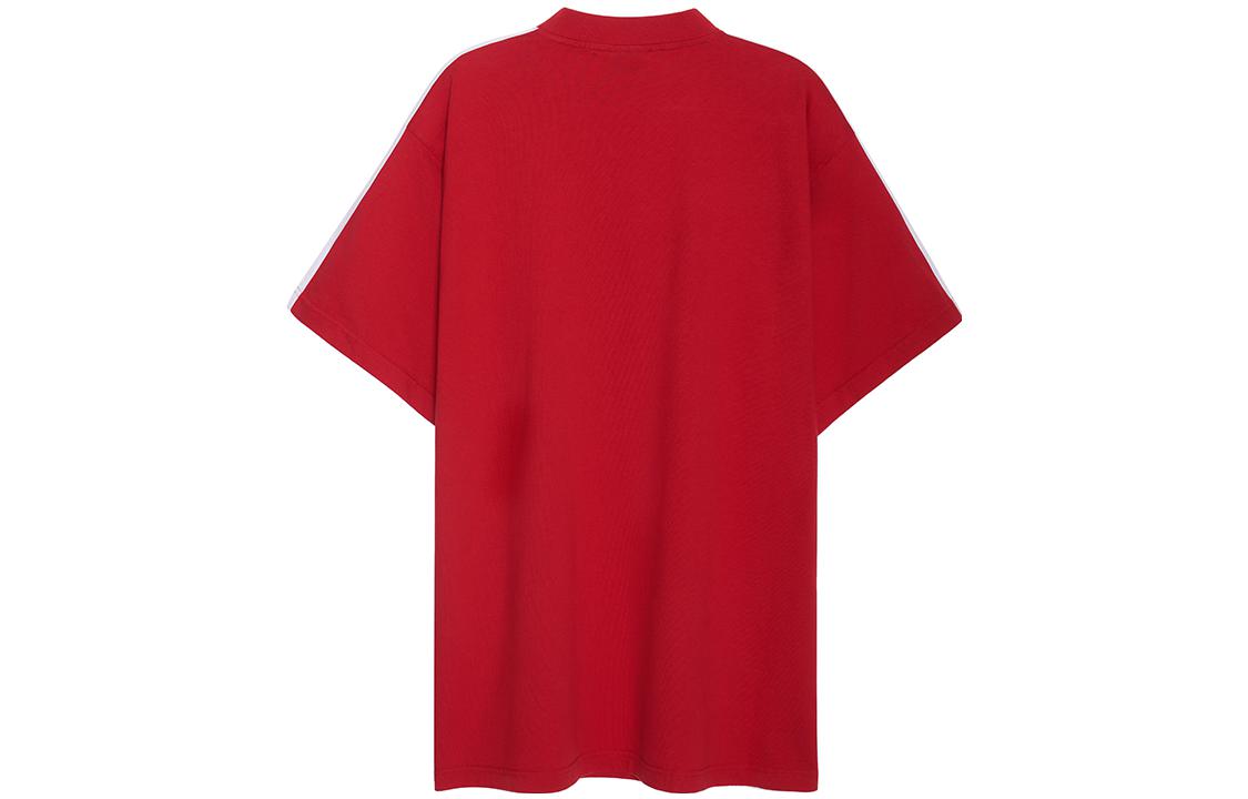 Lookbook 巴黎世家 x 阿迪达斯 FW22 红色三条纹Logo印花宽松版男士T恤 739101TNVA66542