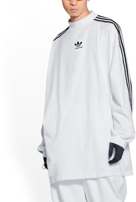 Balenciaga x adidas FW22 Striped Logo Crewneck Relaxed Long Sleeve Tee Unisex White 728789TNVA61156 Purchase Balenciaga x adidas FW22 Striped Logo Crewneck Relaxed Long Sleeve Tee Unisex White 728789TNVA61156