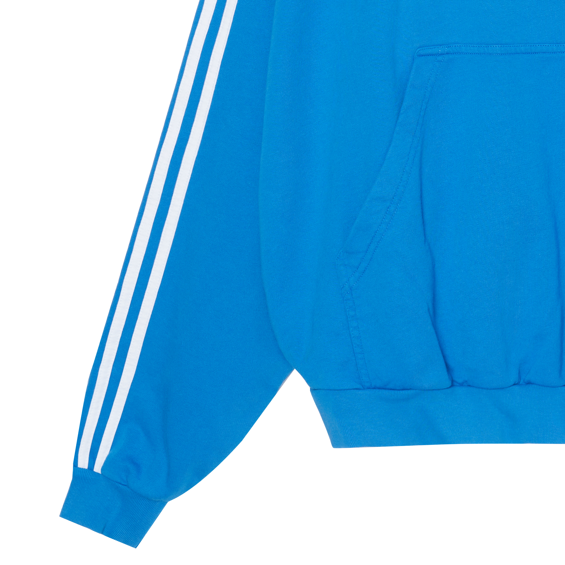 Sizing 발렌시아가 x 아디다스 FW22 스트라이프 후드티 블루 - 오버사이즈핏 유니섹스. 729322TNVN24026