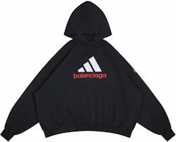 Balenciaga x adidas Logo Print Black Hoodie Oversized Fit. 724568TNVP91089 Balenciaga x adidas Logo Print Black Hoodie Oversized Fit. 724568TNVP91089