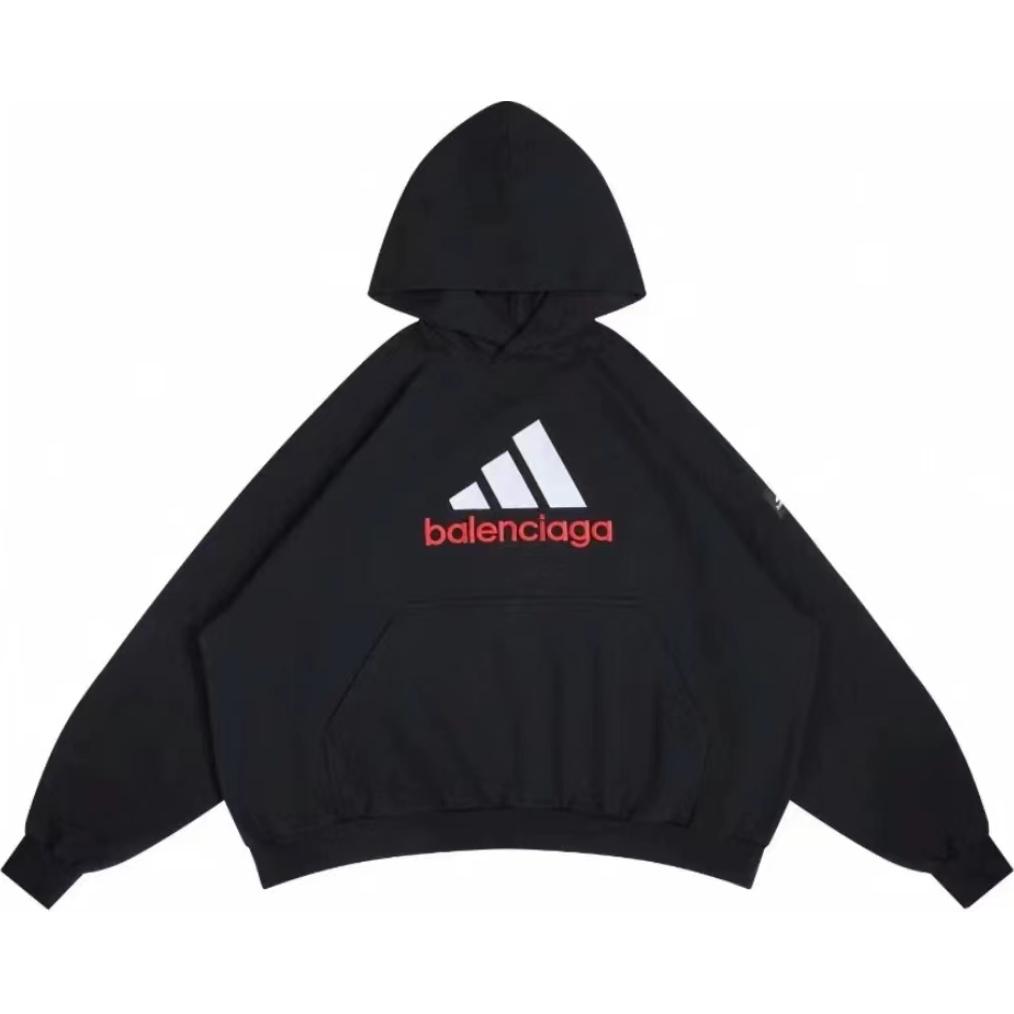 Order Balenciaga x adidas Hoodie Hitam Logo Print Fit Oversize. 724568TNVP91089