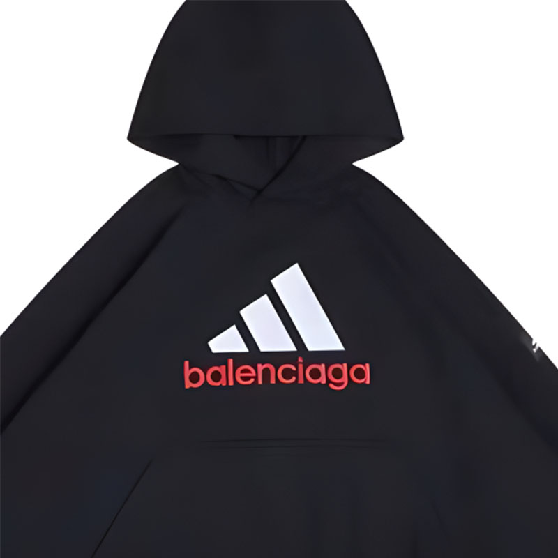 Shop Balenciaga x adidas Hoodie Hitam Logo Print Fit Oversize. 724568TNVP91089