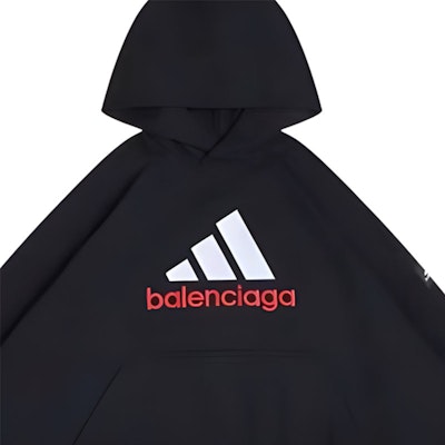 Balenciaga x adidas Hoodie Hitam Logo Print Fit Oversize. 724568TNVP91089 Shop Balenciaga x adidas Hoodie Hitam Logo Print Fit Oversize. 724568TNVP91089