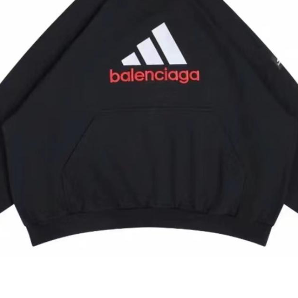Purchase Balenciaga x adidas Hoodie Hitam Logo Print Fit Oversize. 724568TNVP91089