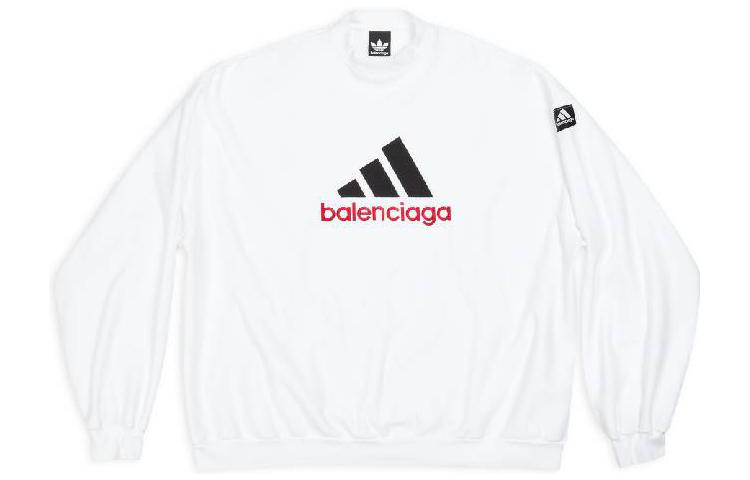 Balenciaga adidas Logo Print Crewneck Oversized White Sweatshirt for Men 731777TNVP69065 圖 2