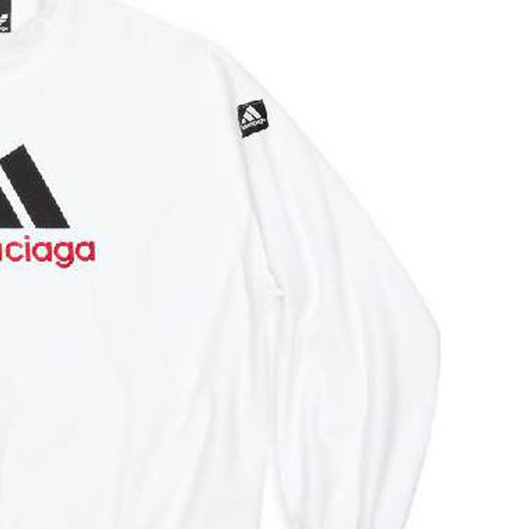 Balenciaga adidas Logo Print Crewneck Oversized White Sweatshirt for Men 731777TNVP69065 圖 6