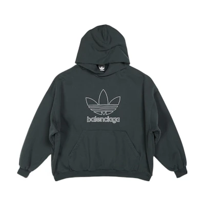 Balenciaga Adidas Originals Collab Unisex Logo Hoodie in Dark Green. 712396TNVA93775