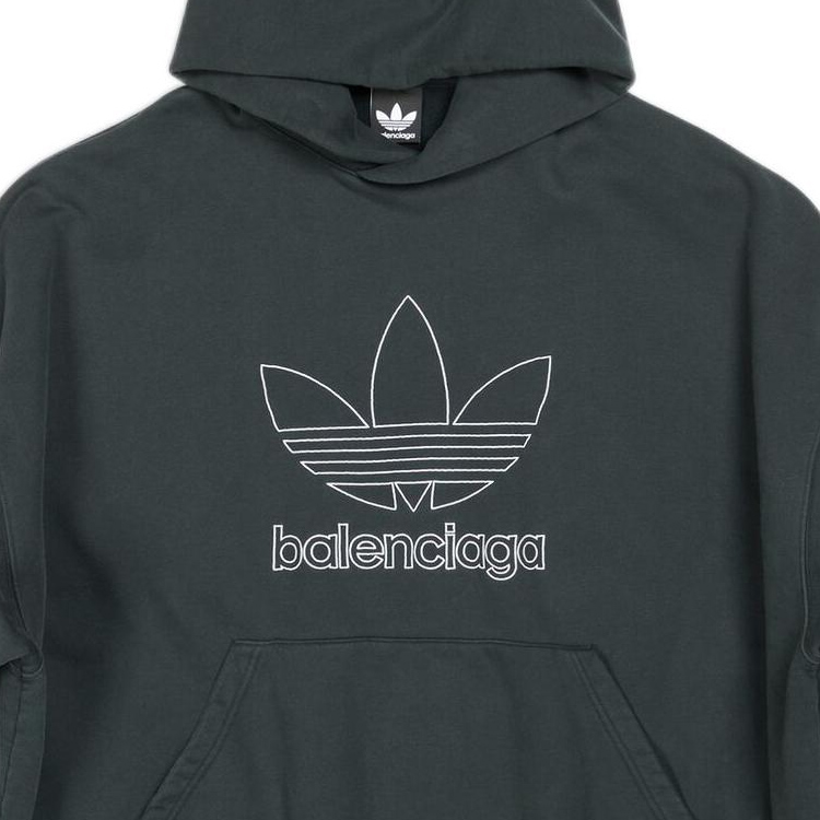 Balenciaga Adidas Originals Collab Unisex Logo Hoodie in Dark Green. 712396TNVA93775 圖 7