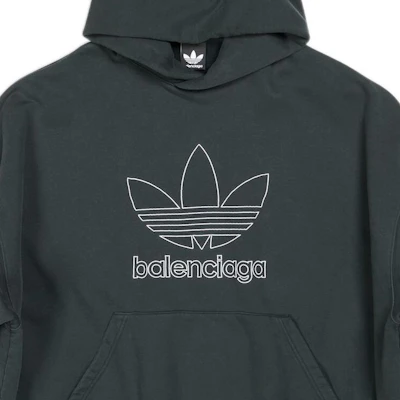 Balenciaga x Adidas Originals 聯名款深綠色男女Logo連帽衫 712396TNVA93775 Sizing Balenciaga x Adidas Originals 聯名款深綠色男女Logo連帽衫 712396TNVA93775