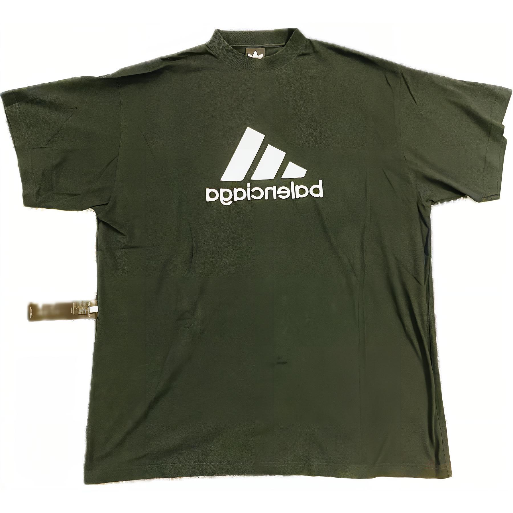 Balenciaga Adidas Originals Embroidered Logo Oversized T-Shirt Unisex Dark Green. 731769TNVP33775