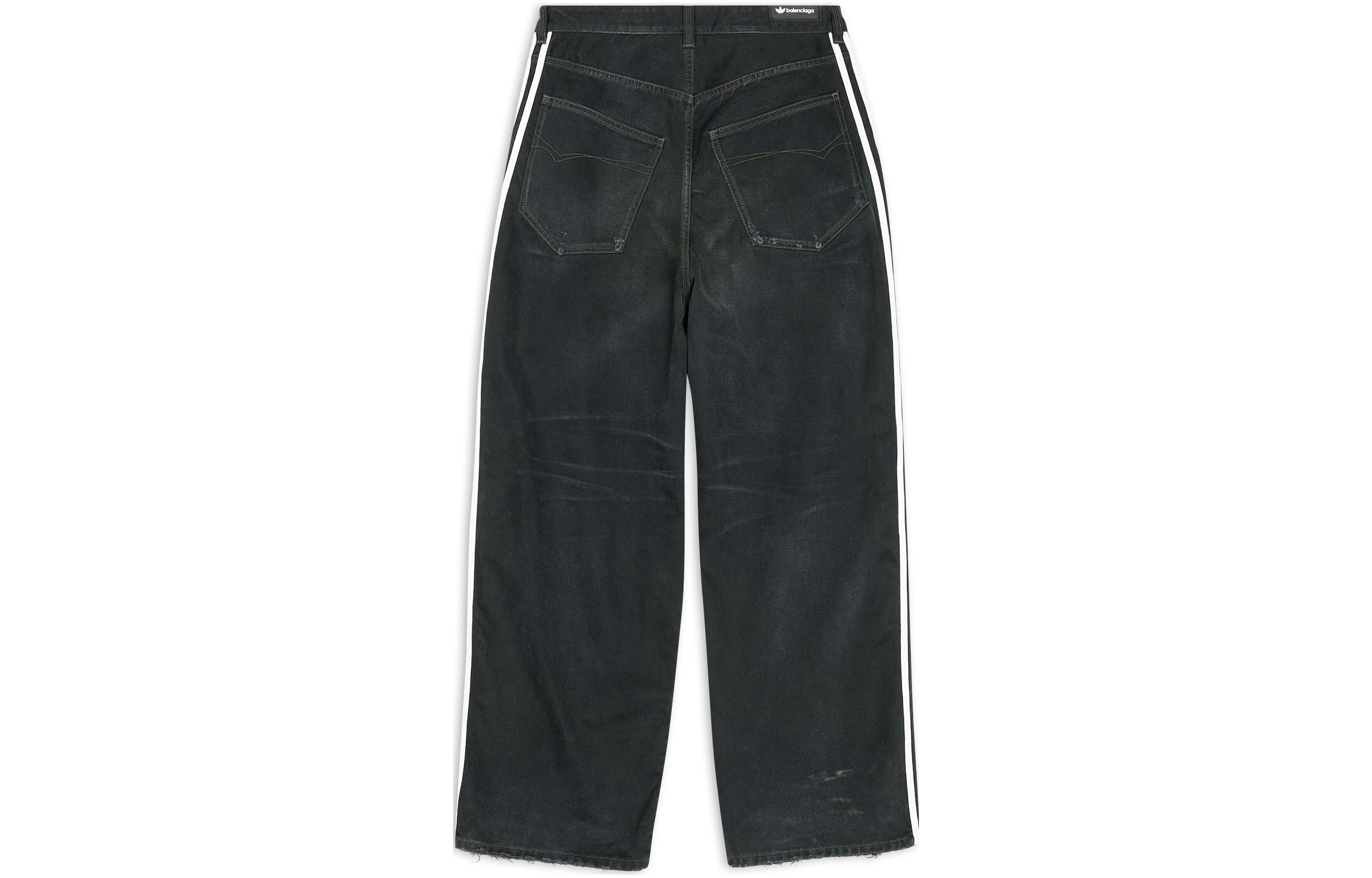 Lookbook 巴黎世家 x 阿迪达斯 Originals FW22 高腰宽松版黑色牛仔裤男款 724778TNW541129