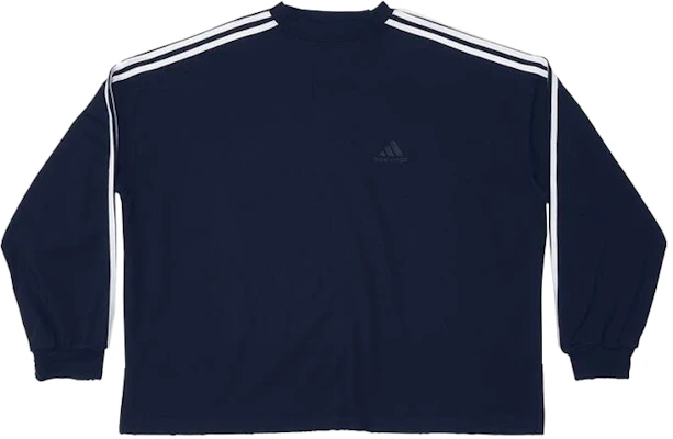 Balenciaga x Adidas Originals Logo Print Crewneck Long Sleeve Tee Navy Unisex. 712397TNVA65004 Order Balenciaga x Adidas Originals Logo Print Crewneck Long Sleeve Tee Navy Unisex. 712397TNVA65004