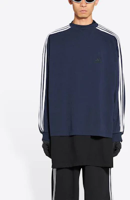 Balenciaga x Adidas Originals Logo Print Crewneck Long Sleeve Tee Navy Unisex. 712397TNVA65004 Shop Balenciaga x Adidas Originals Logo Print Crewneck Long Sleeve Tee Navy Unisex. 712397TNVA65004