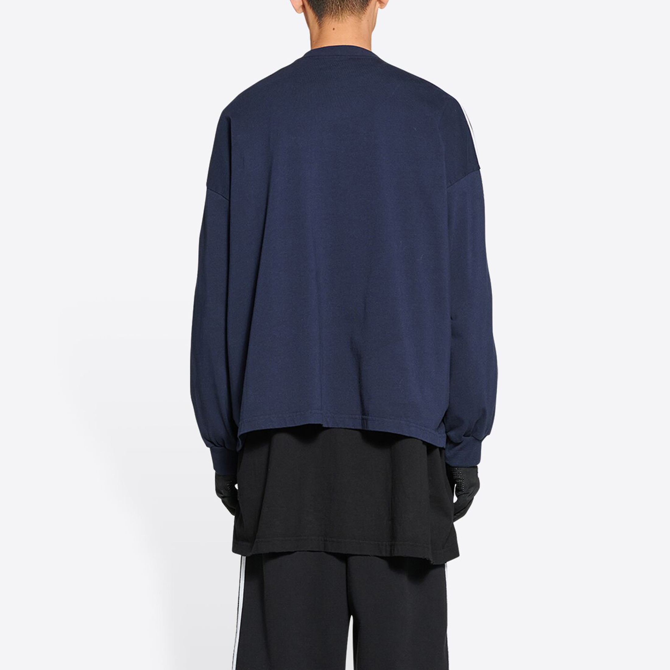 Balenciaga Adidas Originals Logo Print Crewneck Long Sleeve Tee Navy Unisex. 712397TNVA65004 圖 5