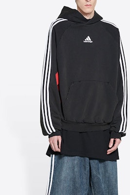 Balenciaga x Adidas Originals 標誌印花條紋連帽衫 黑色. 712395TNVA81003 Shop Balenciaga x Adidas Originals 標誌印花條紋連帽衫 黑色. 712395TNVA81003